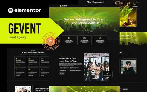 Gevent Event Agency Elementor Template Kit