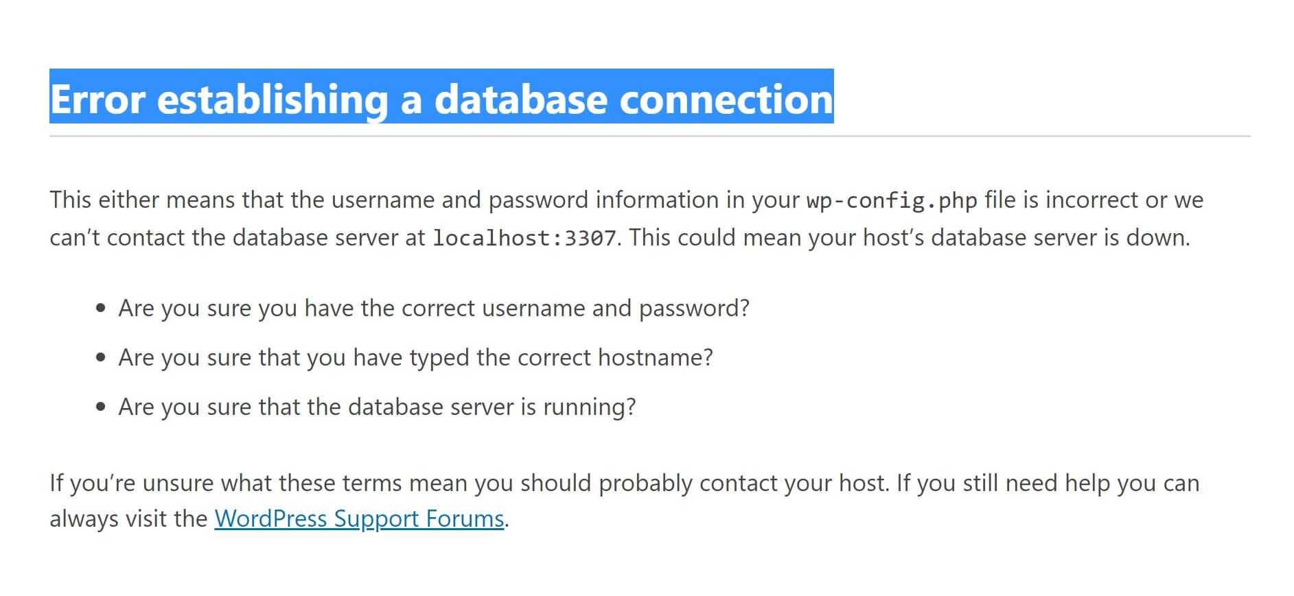 loi database connection