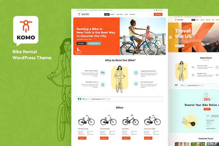Komo Bike Rental Shop WordPress Theme
