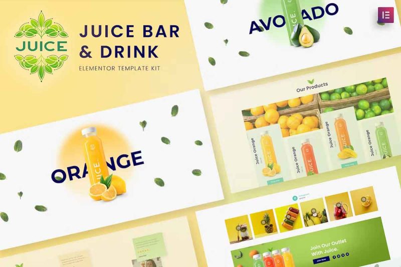 Juice Bar Drink Elementor Template Kit