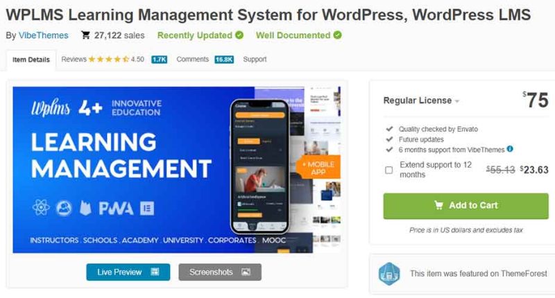 WPLMS Learning Management System for WordPress WordPress LMS