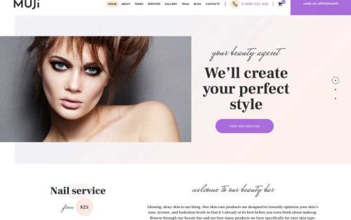 muji beauty shop spa salon wordpress theme