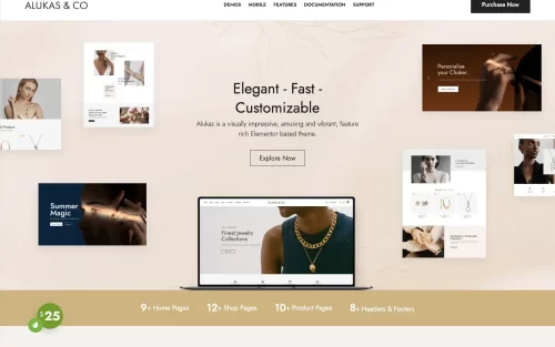 alukas modern jewelry store wordpress theme