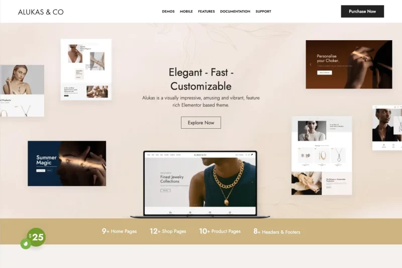 alukas modern jewelry store wordpress theme